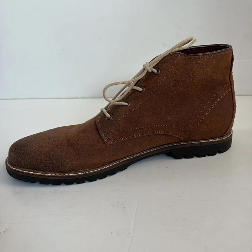 Vince Camuto Lancelot Chukka brown leather upper lace up ankle boots
